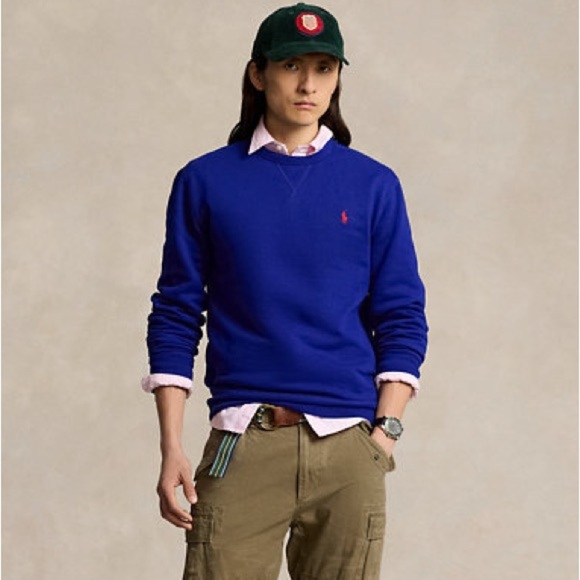 Ralph Lauren Polo Fleece Sweatshirt heritage royal blue men’s size Large L - Picture 4 of 12